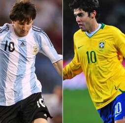 Atualmente, Messi e Kaká são as principais figuras de cada Seleção