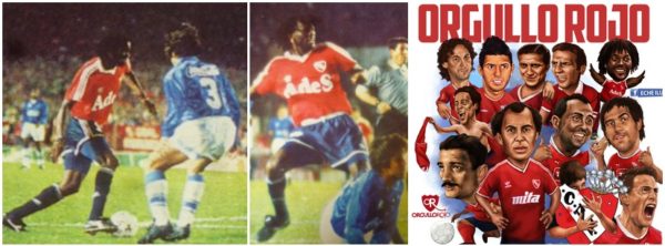 Impossível contra o Cruzeiro na Supercopa de 1994 e com asas de pombo, seu apelido, entre outros ídolos do Independiente